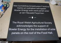 <p>Welsh slate plaque at on the Royal Welsh Showground</p>