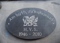 <p>Welsh slate plaque</p>